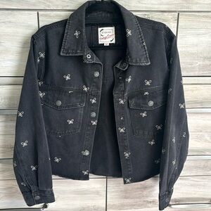 STOOSH black denim jacket w/butterflies